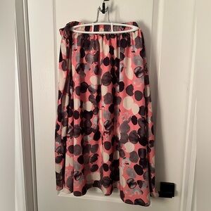 Elegant Polka Dot Maxi Skirt in Pink and Gray